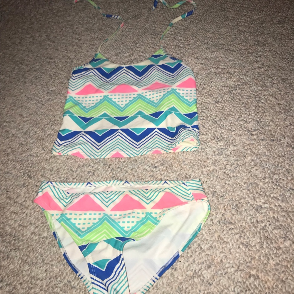 Girls’ aztec print tankini